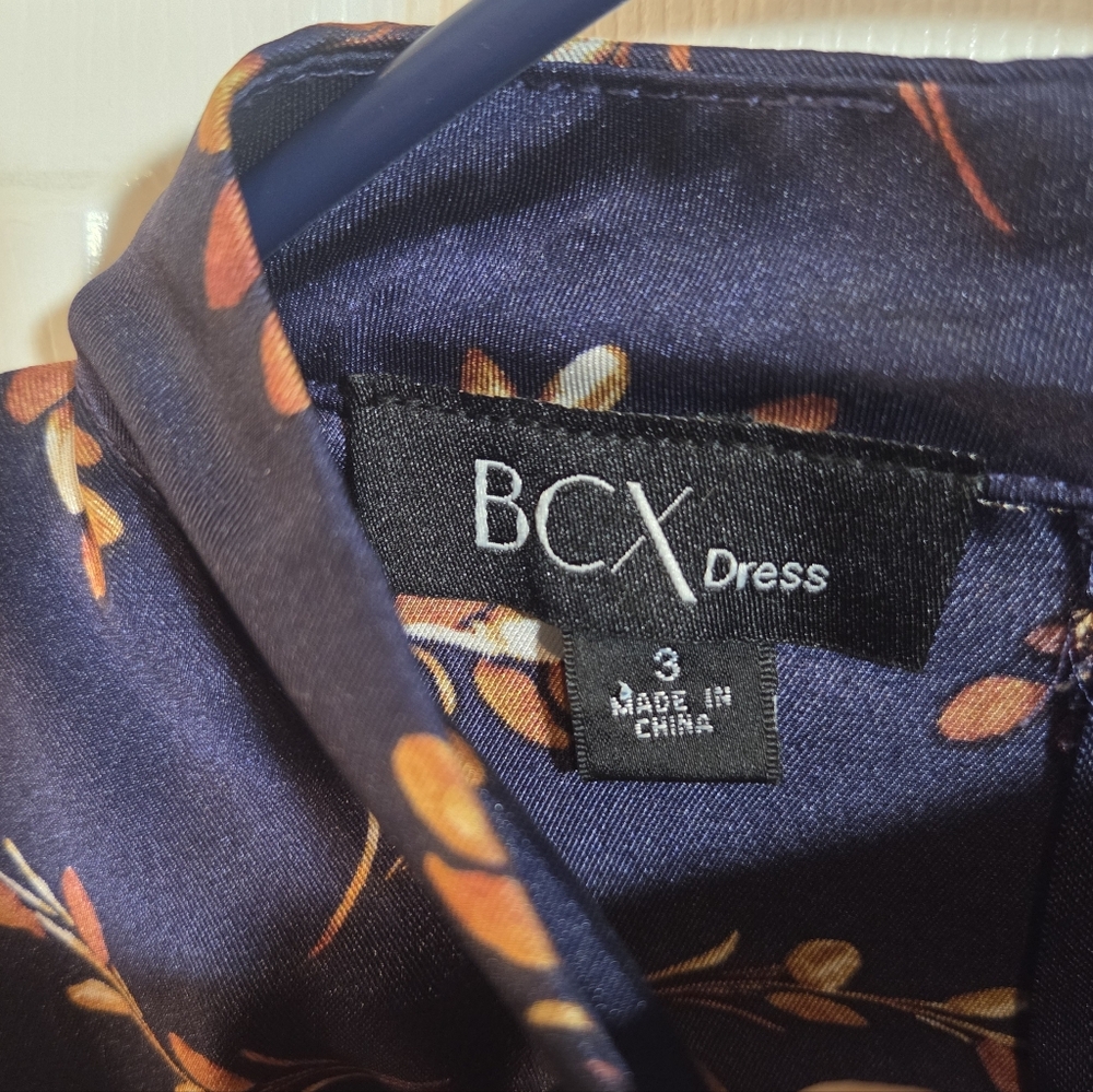 BCX Navy Floral Wrap Dress - Picture 5 of 9